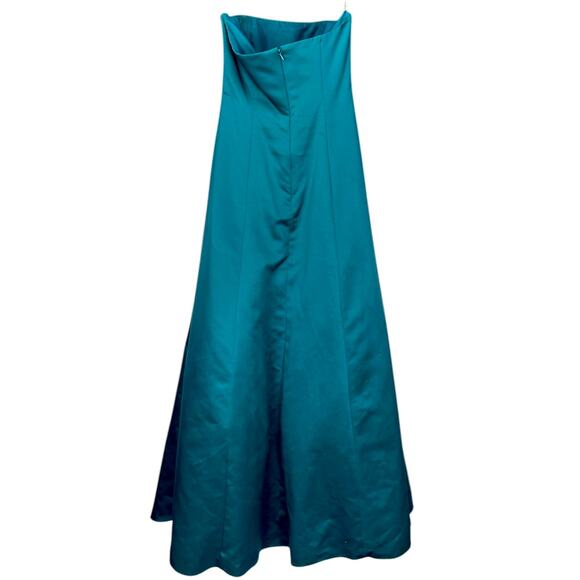 Vintage DAVID'S BRIDAL Women's STRAPLESS PROM DRESS Turquoise Blue Size 6 - Picture 2 of 5